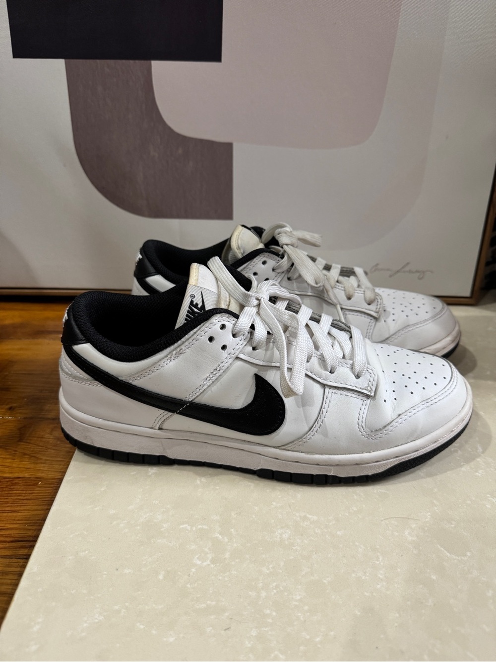 Nike Dunk Low Style White & Black Sneakers - reverse pandas RARE